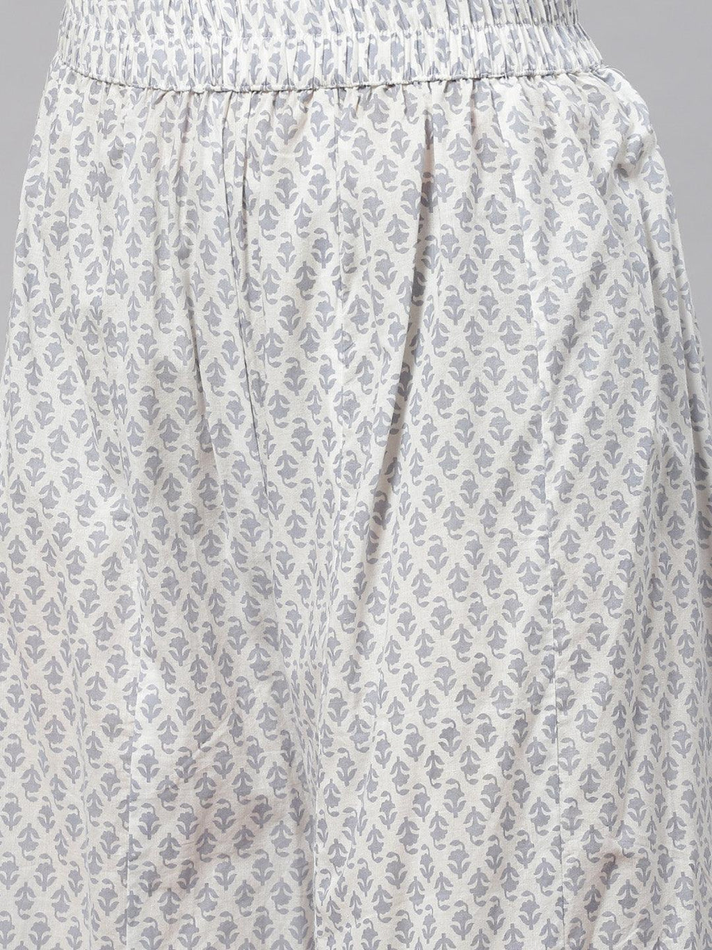 Divena White Floral Straight Kurta Palazoo Set with Dupatta - divena world
