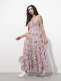 Noe Velarro Light Purple Shoulder strap Cotton Dress
