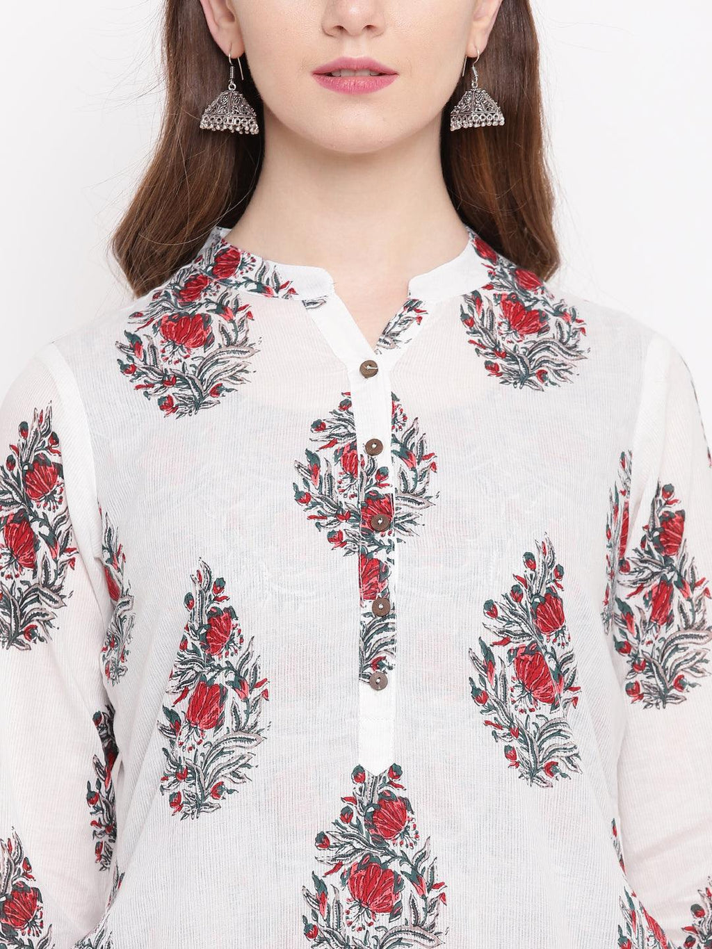 Divena White Cotton Kurta Palazzo Set - divena world