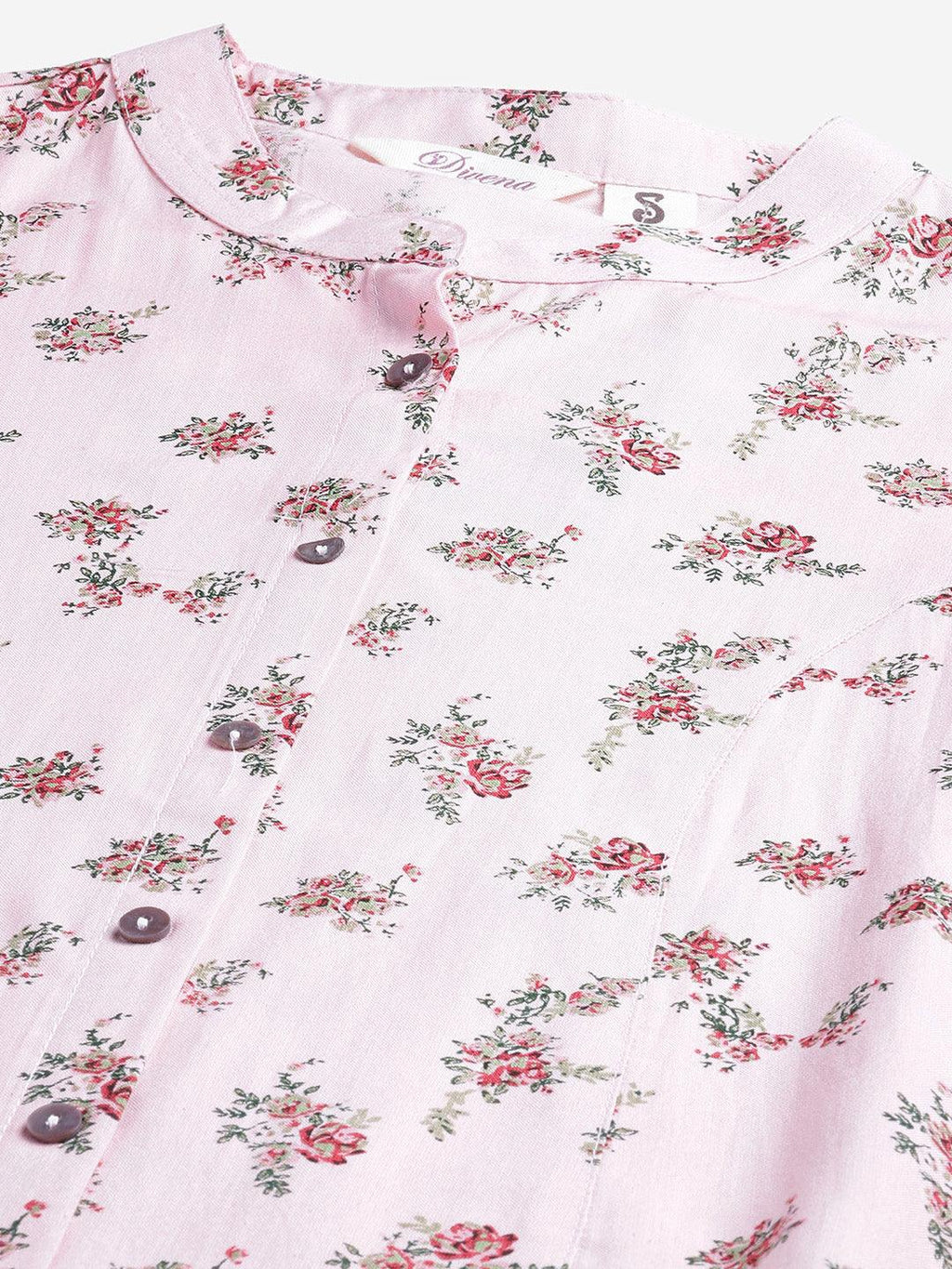 Divena Pink Rayon Printed Shirt Style A-line Top - divena world