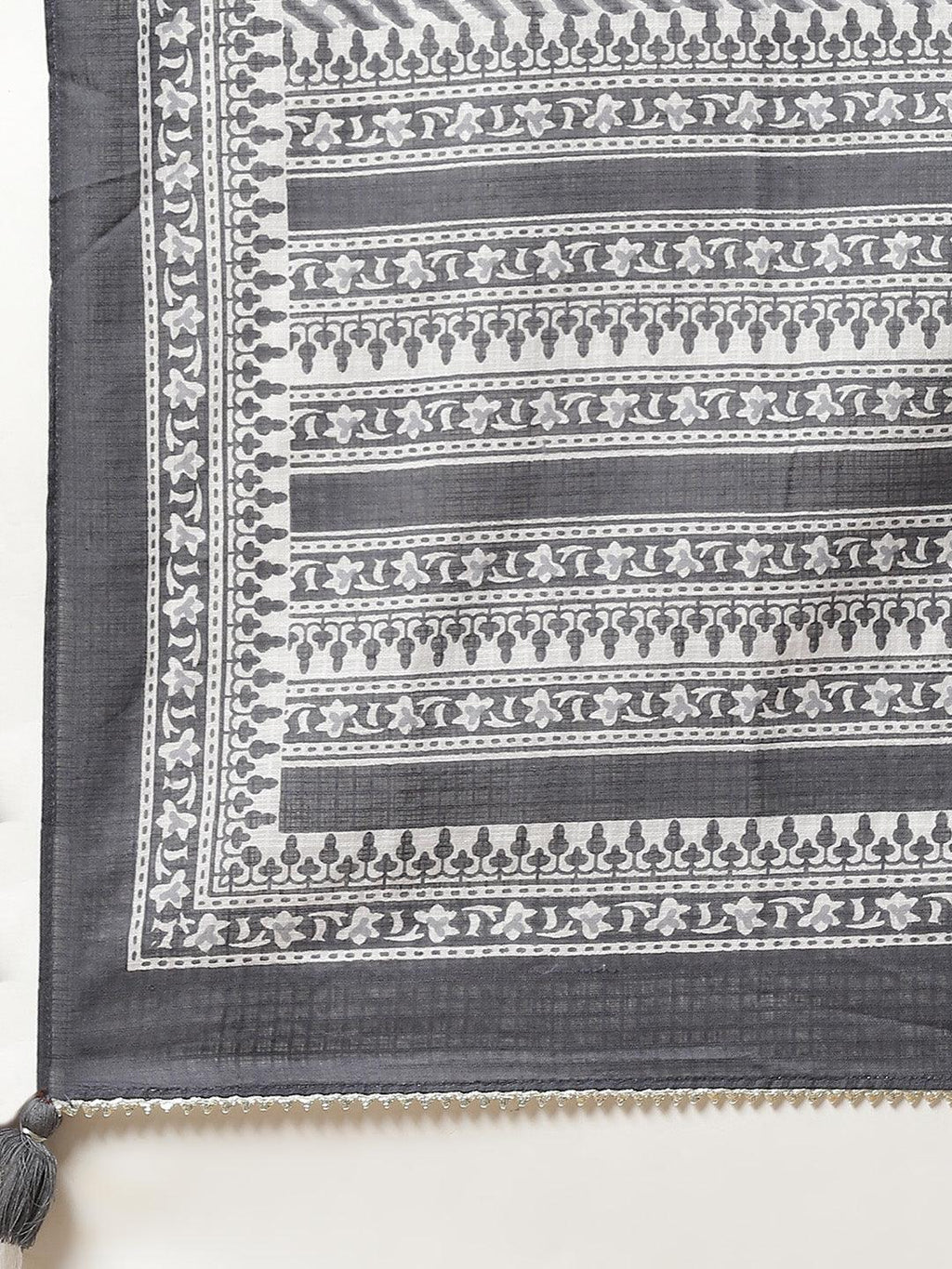 Divena Grey Cotton Straight Kurta Pant Set With Dupatta - divena world