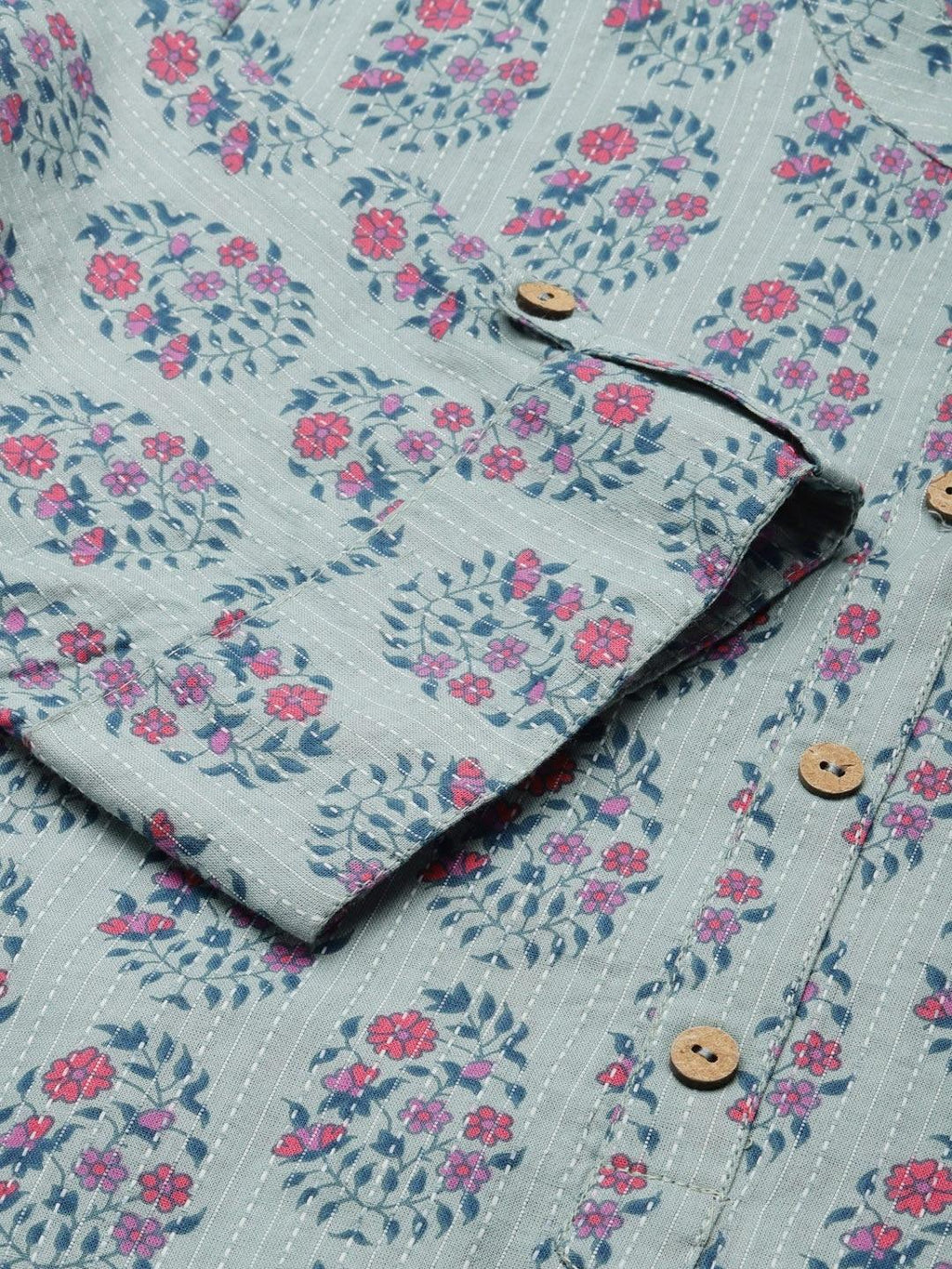 Divena Sea Blue Cotton Straight Fit Kurta - divena world