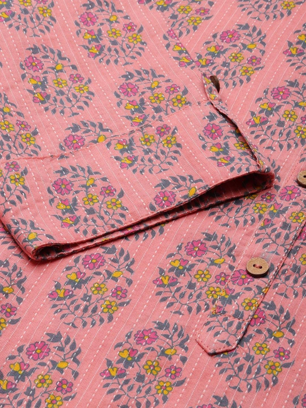 Divena Baby Pink Cotton Straight Fit Kurta - divena world