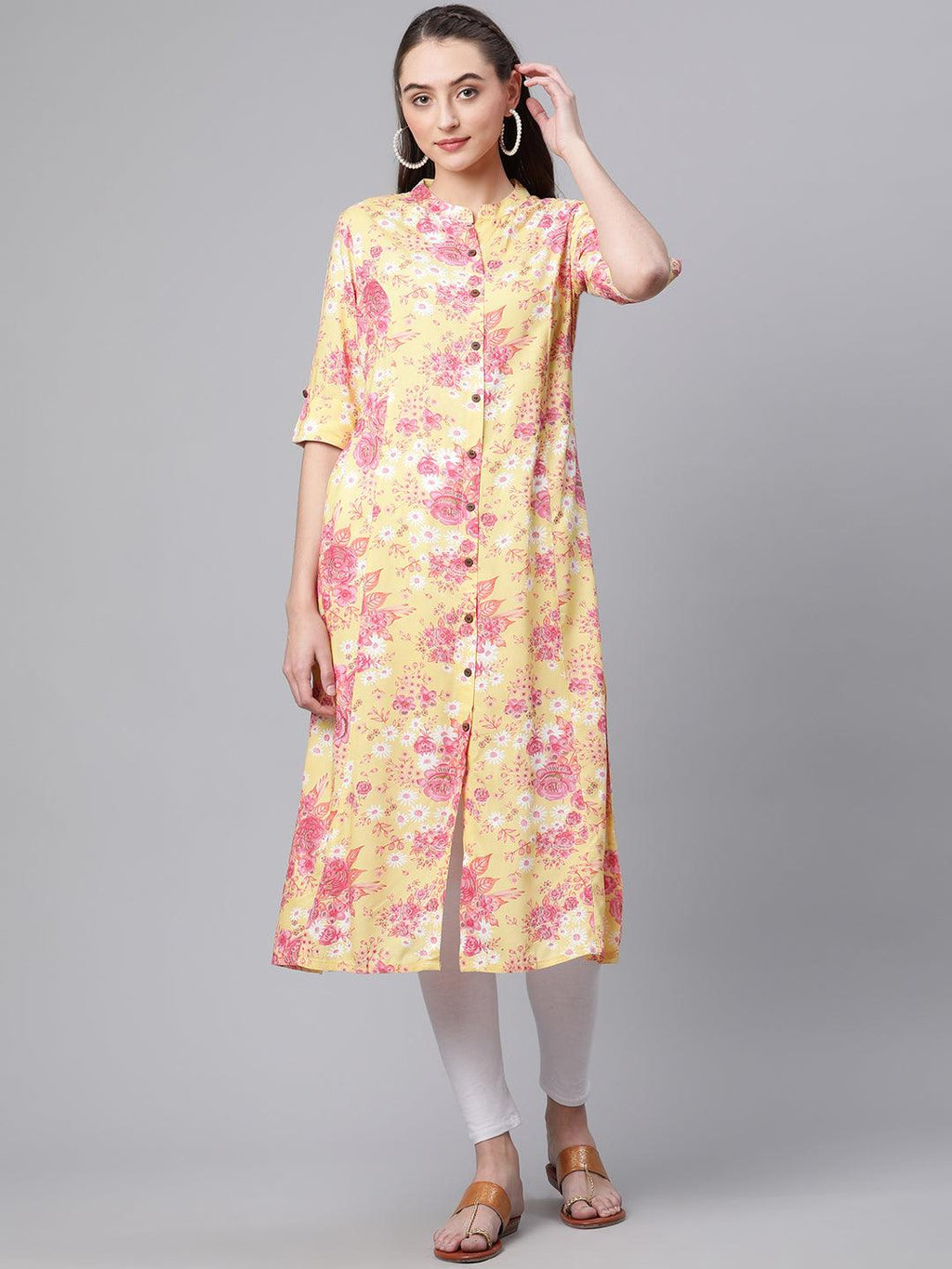 Divena Yellow Cotton Flex kurta - divena world