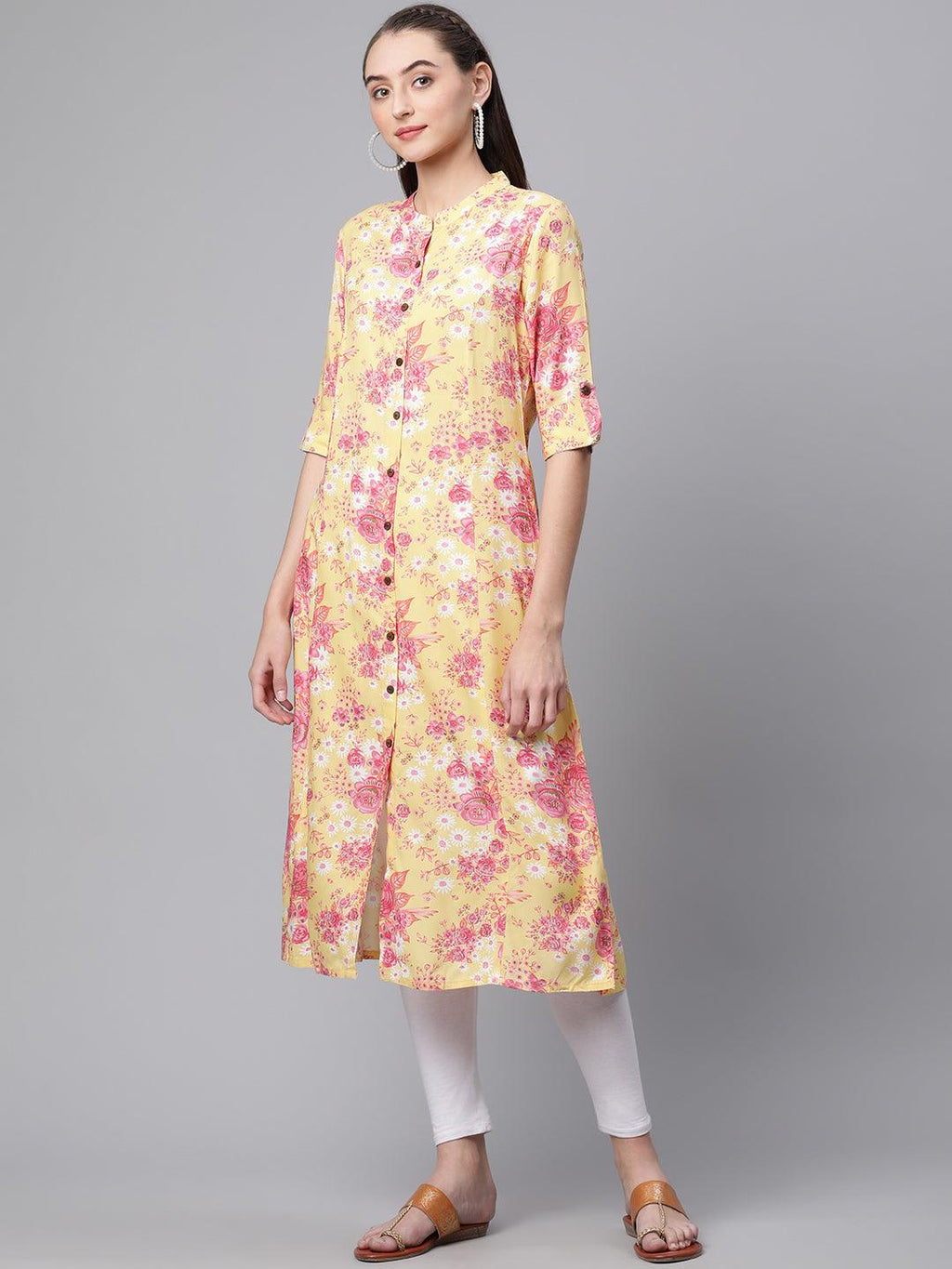 Divena Yellow Cotton Flex kurta - divena world