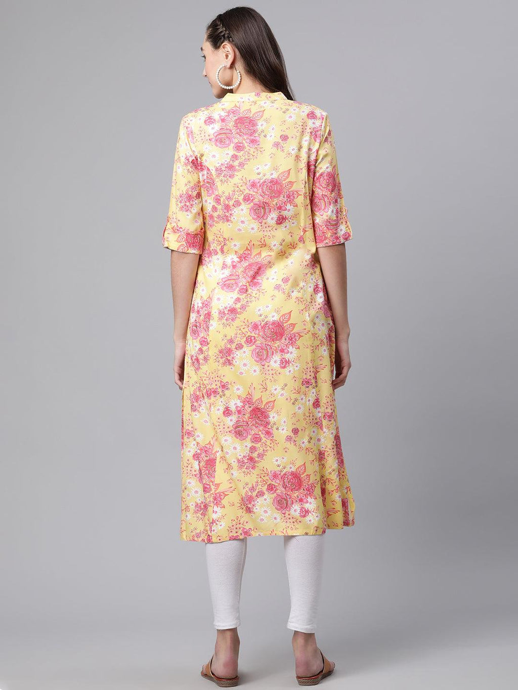 Divena Yellow Cotton Flex kurta - divena world