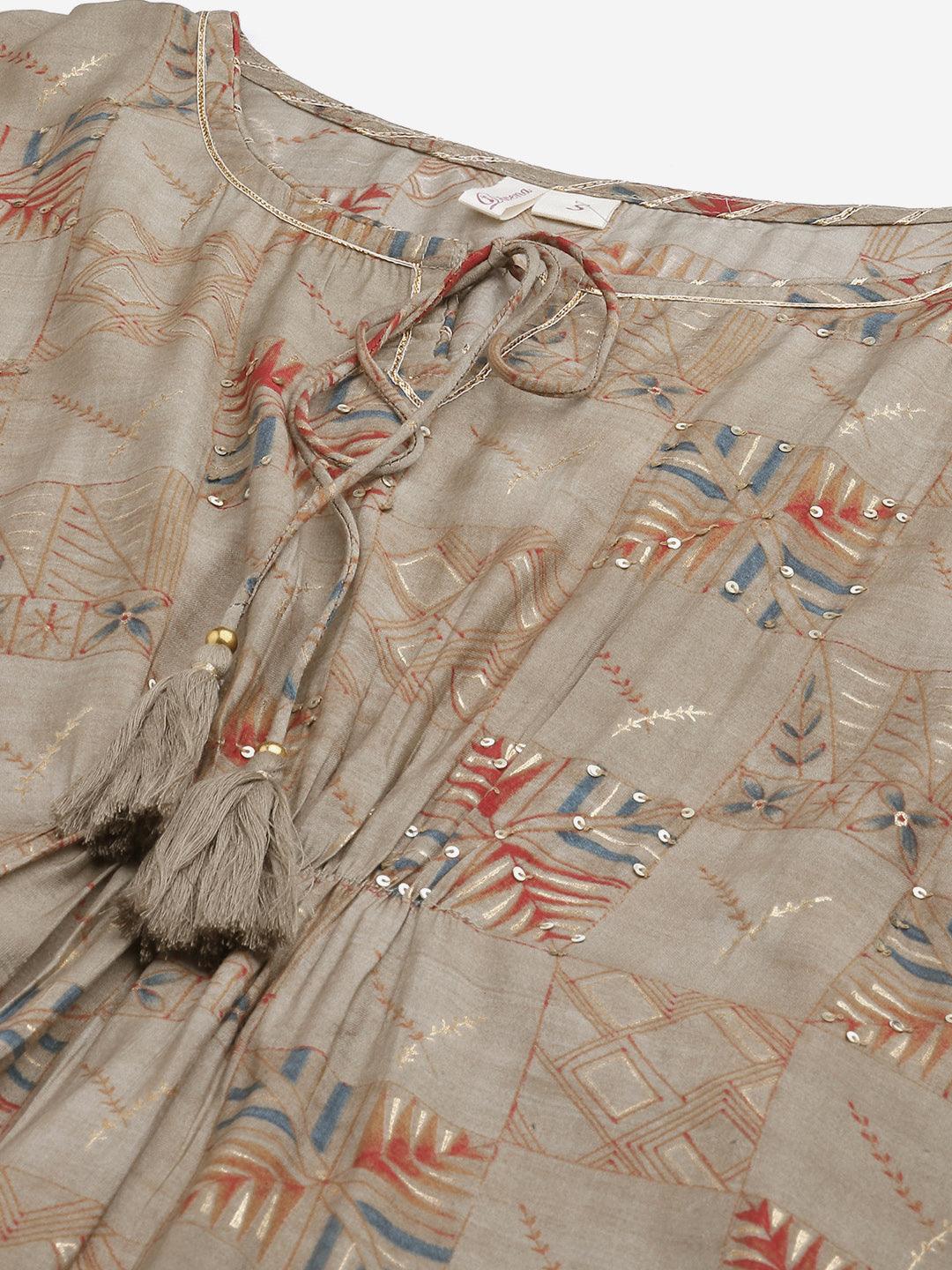 Divena Grey Rayon Kaftan Pant Set - divena world