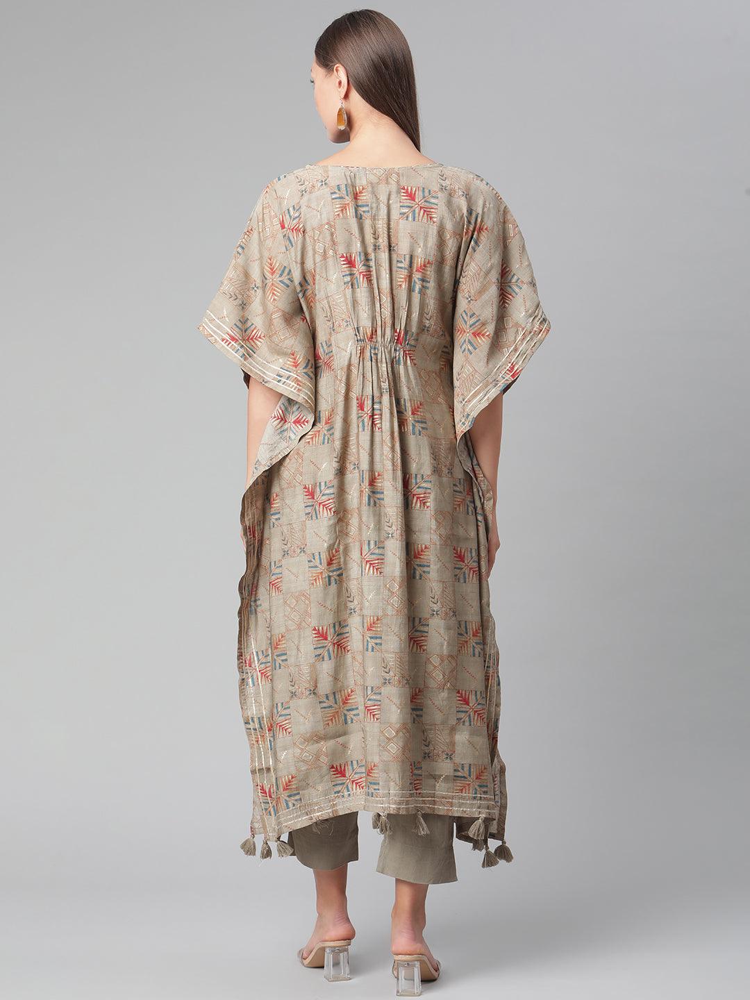 Divena Grey Rayon Kaftan Pant Set - divena world