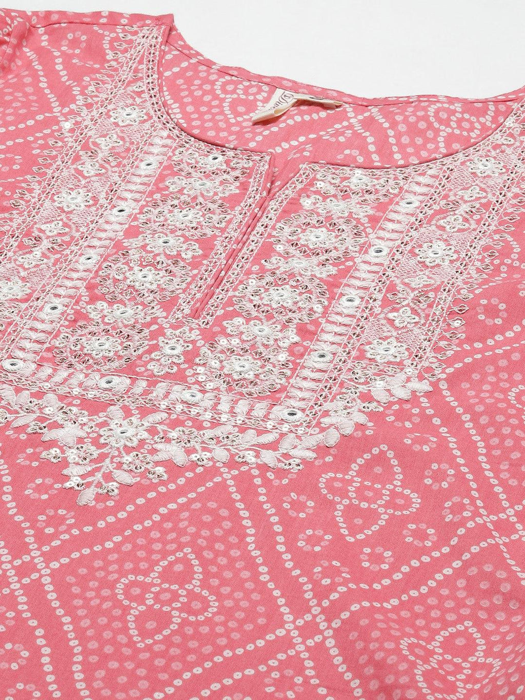 Divena Pink Bandhani Printed Kurta Pant Set with Dupatta - divena world