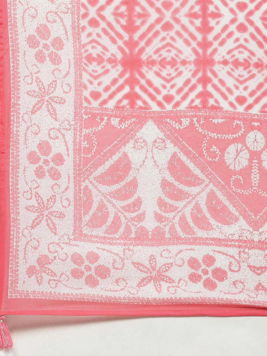 Divena Pink Bandhani Printed Kurta Pant Set with Dupatta - divena world