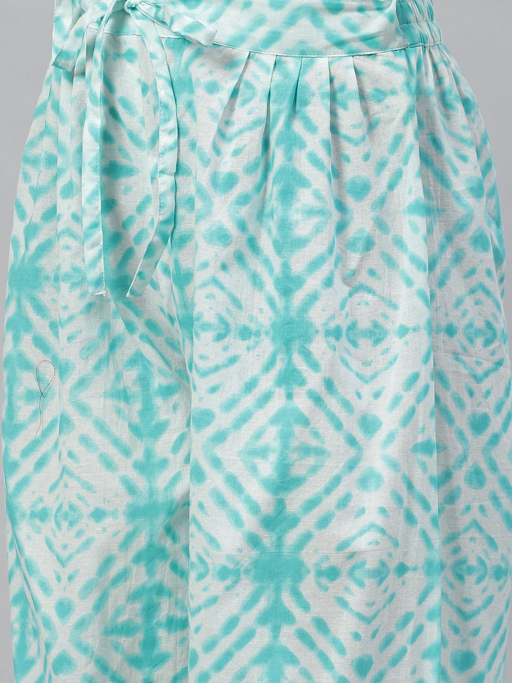 Divena Turquoise Bandhani Printed Kurta Pant Set with Dupatta - divena world
