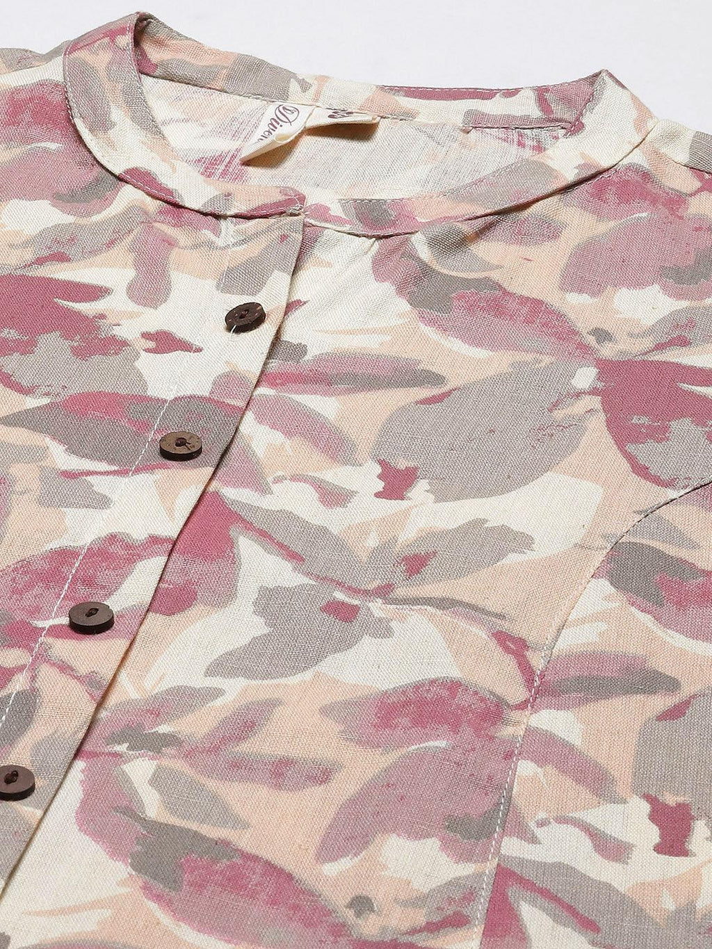 Divena Beige Floral cotton flex A-Line Kurta - divena world