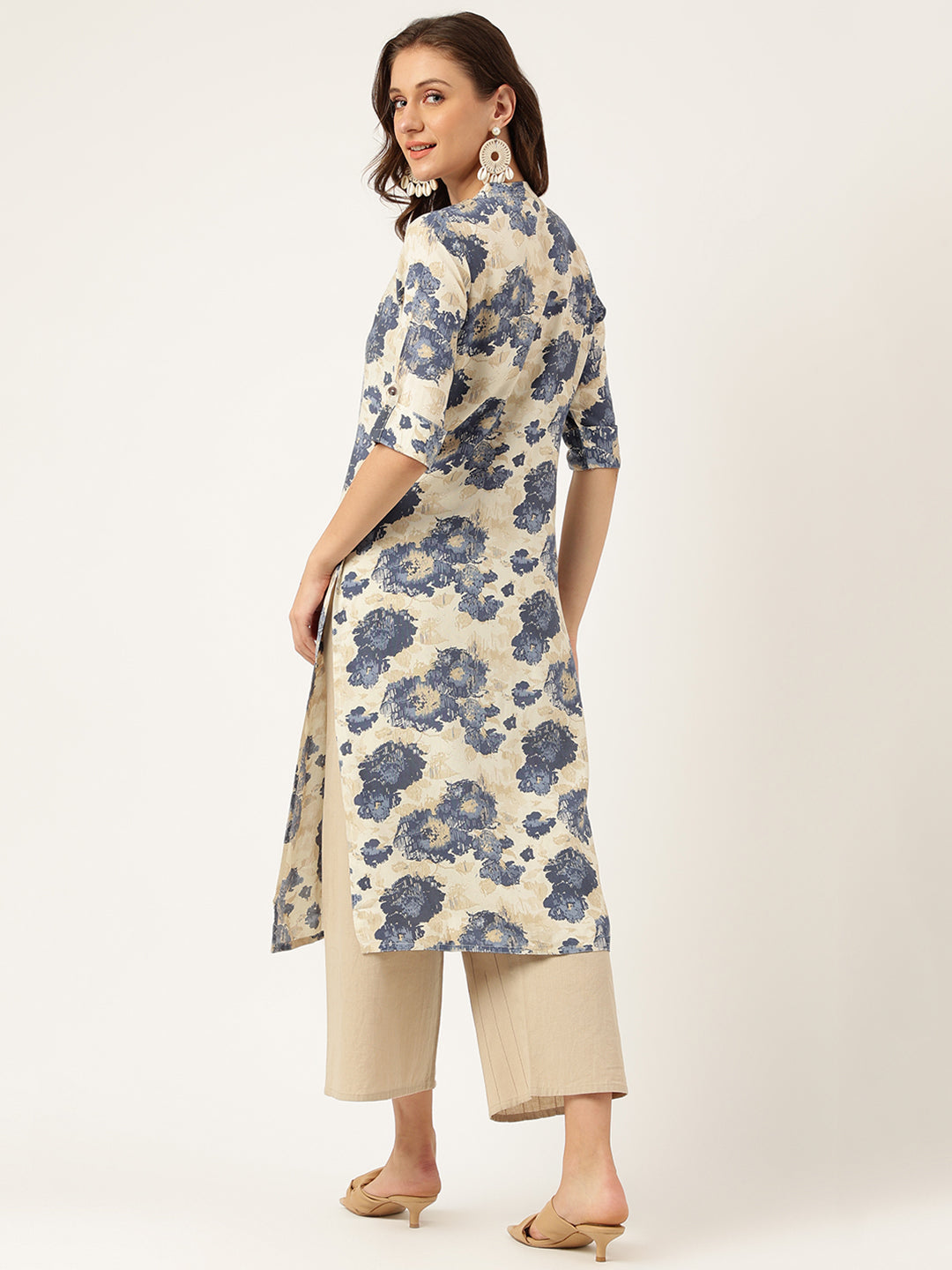 Noe Velarro Multi Colored Floral Digital Printed Straight Kurta