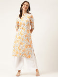 Noe Velarro Multi Color Floral Digital Printed Straight Fold Sleeve Kurta