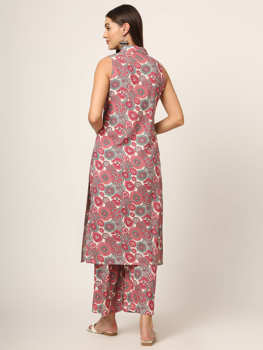 Noe Velarro Maroon Printed Rayon Fabric Straight Kurta