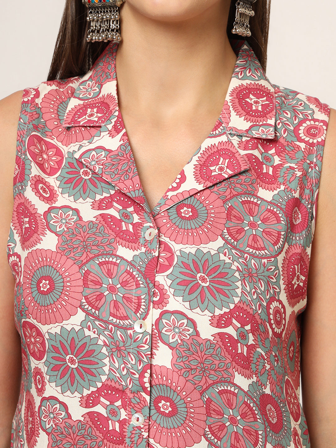 Noe Velarro Maroon Printed Rayon Fabric Straight Kurta