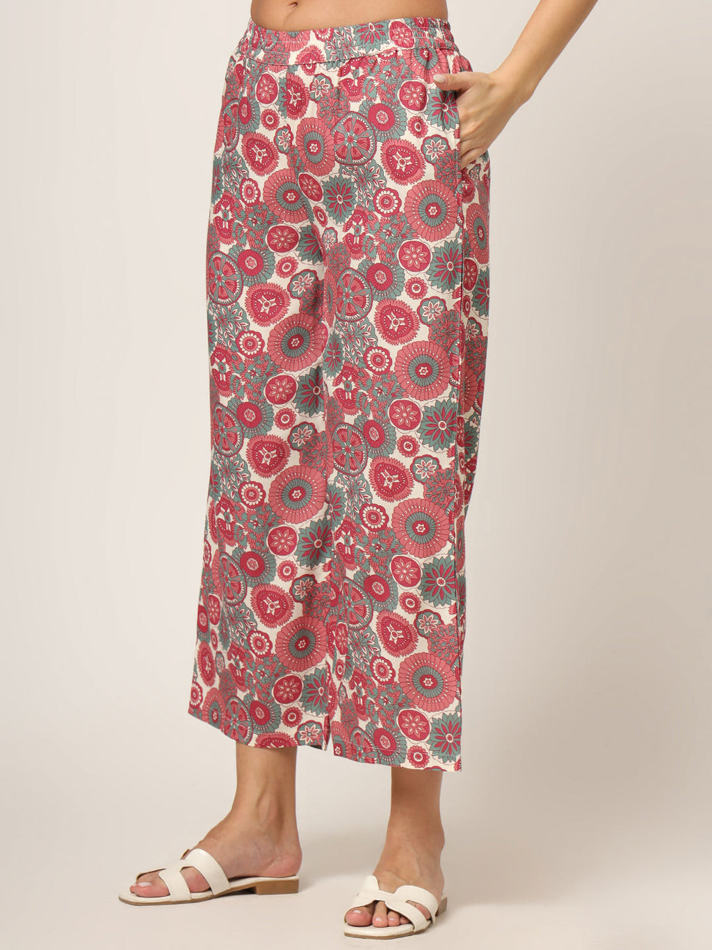 Noe Velarro Maroon Printed Rayon Fabric Straight Kurta