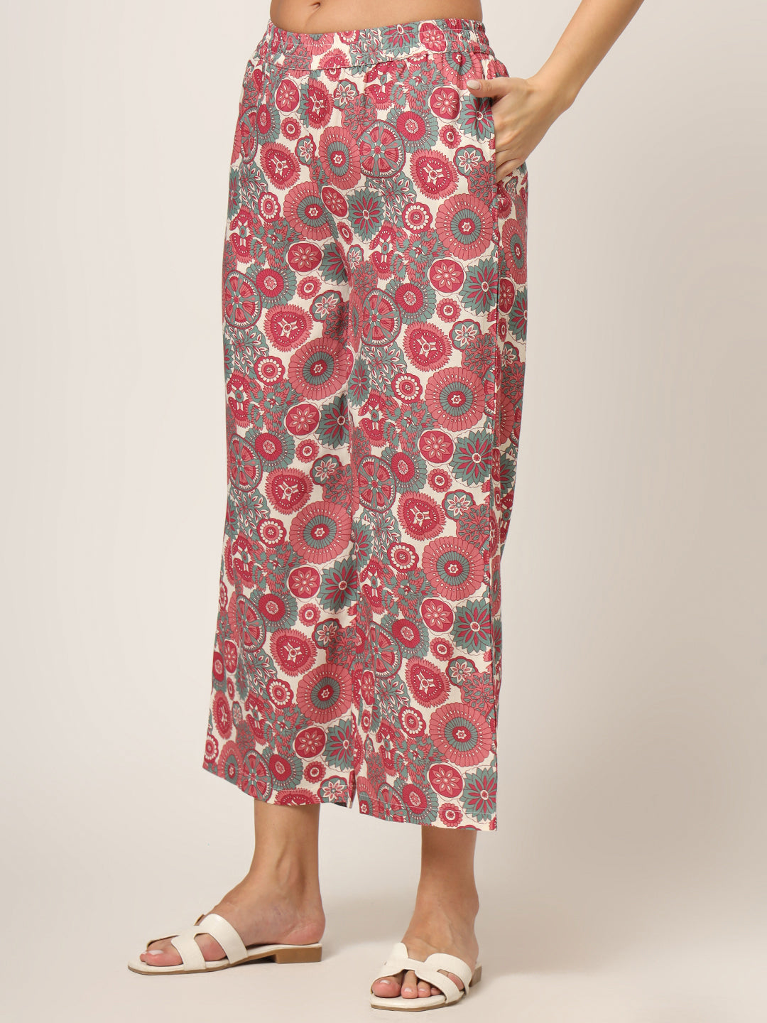 Noe Velarro Maroon Printed Rayon Fabric Straight Kurta