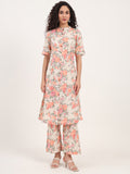 Noe Velarro Cream Floral Printed Cotton Kurta Sets