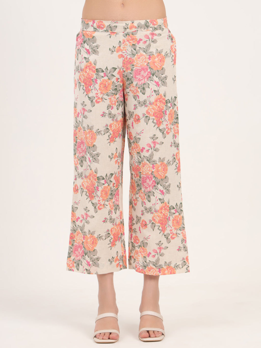Noe Velarro Cream Floral Printed Cotton Kurta Sets