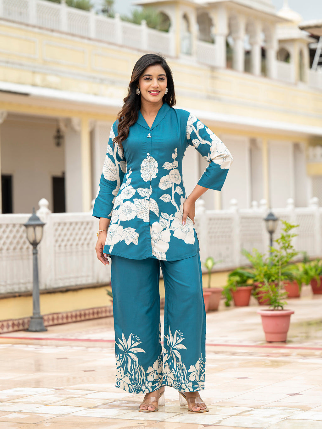 Noe Velarro Teal Muslin Co-ords sets
