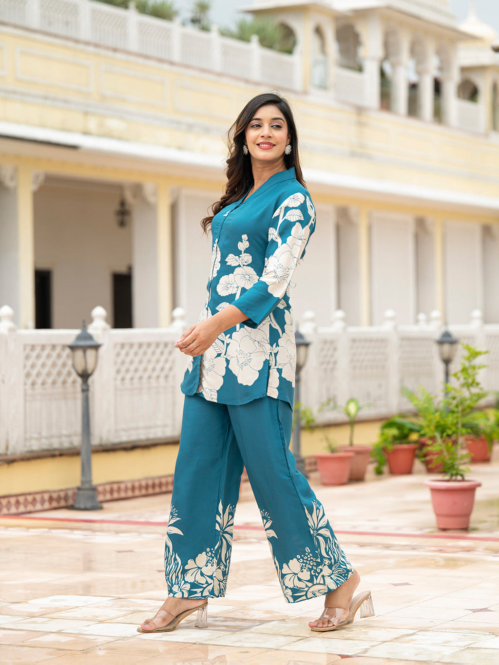 Noe Velarro Teal Muslin Co-ords sets