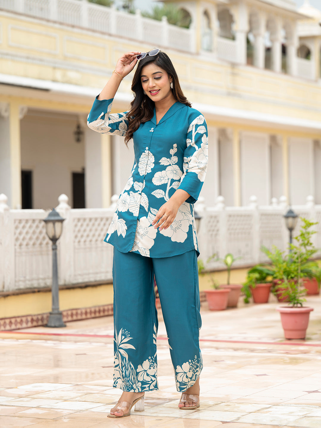 Noe Velarro Teal Muslin Co-ords sets