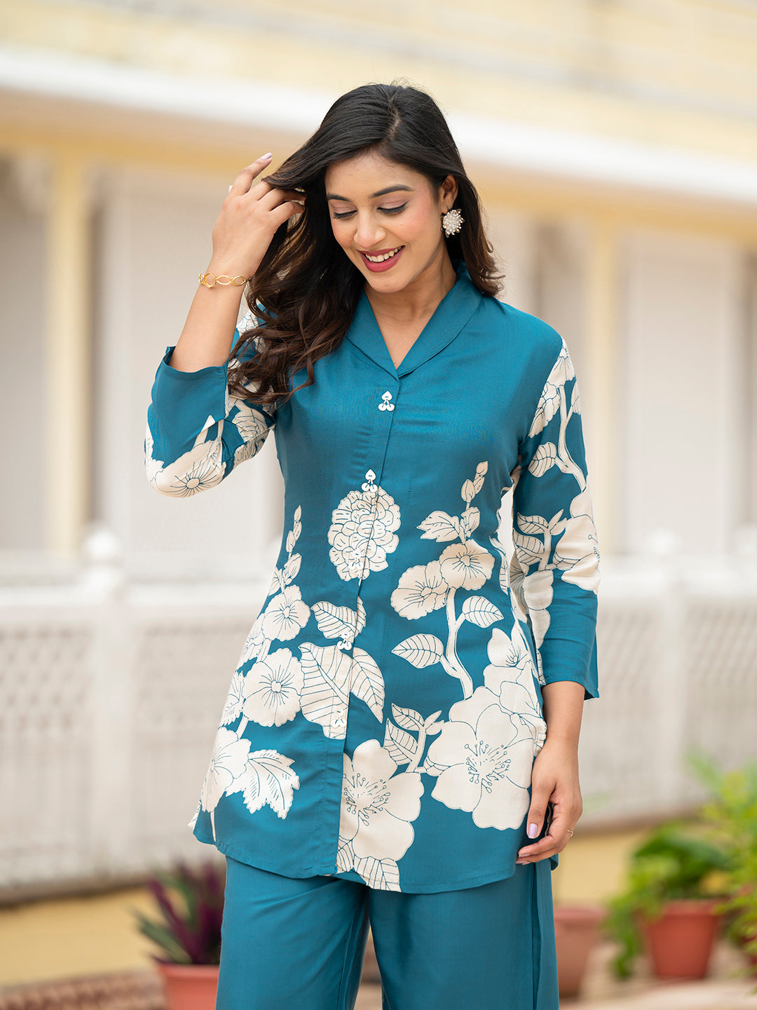 Noe Velarro Teal Muslin Co-ords sets