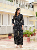 Noe Velarro Muslin Black Printed Co-ords Sets