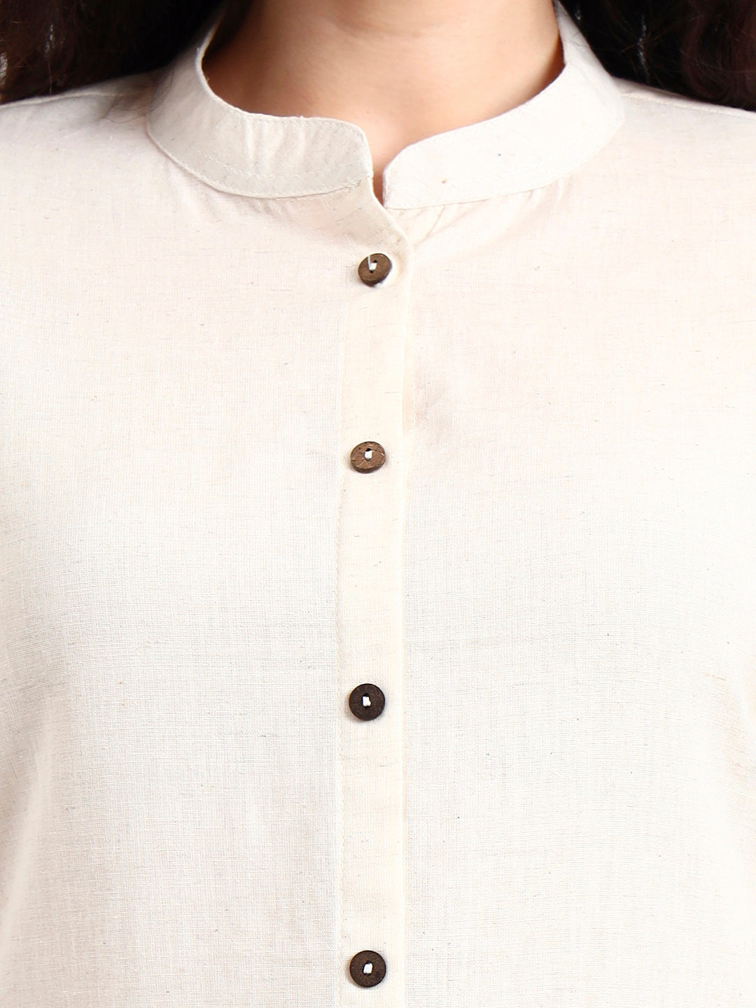 Noe Velarro Off White Embroidered Cotton Top