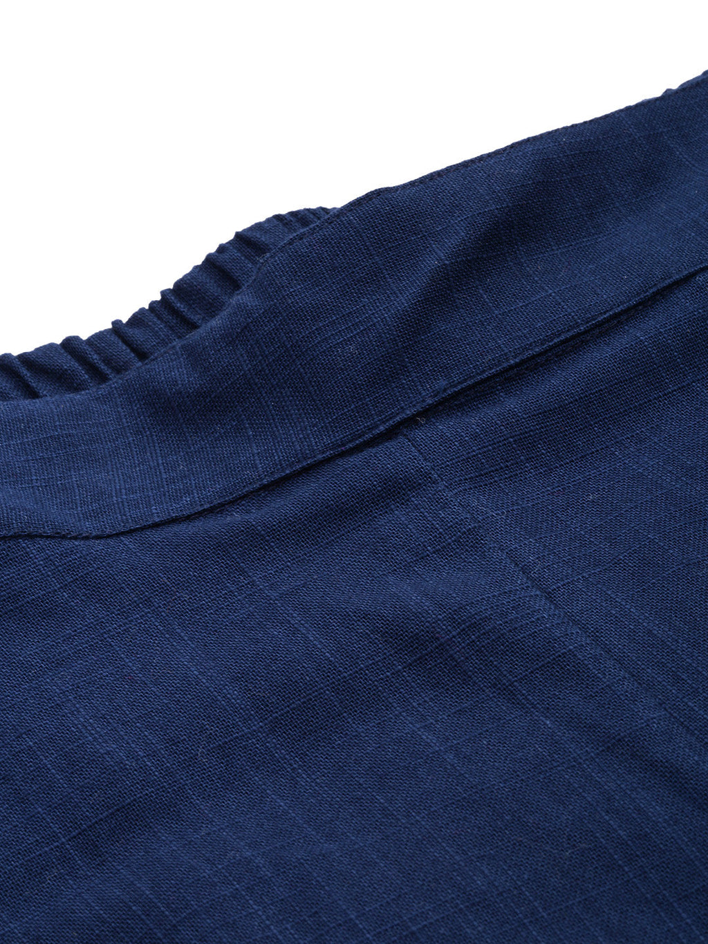 Noe Velarro Women Navy Blue Straight Fit Solid Regular Trousers