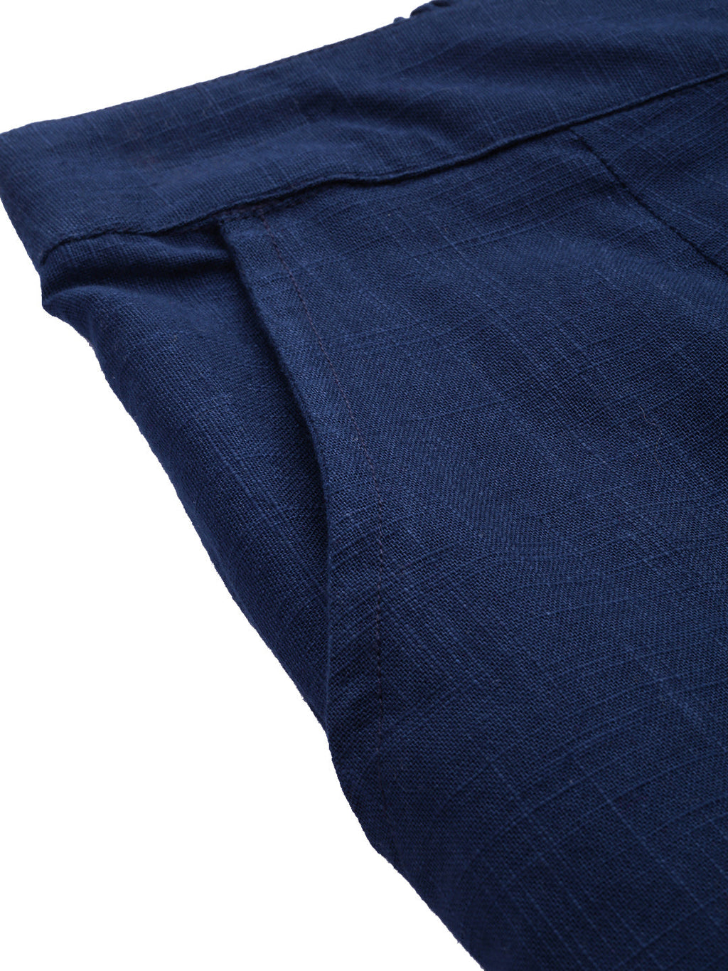Noe Velarro Women Navy Blue Straight Fit Solid Regular Trousers
