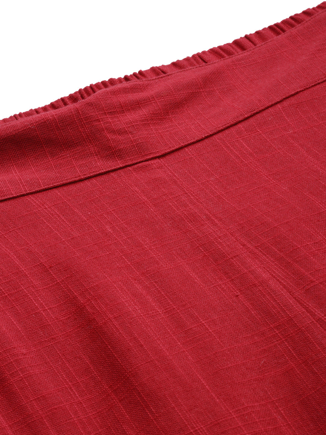 Noe Velarro Women Maroon Straight Fit Solid Regular Trousers