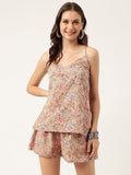 Noe VelarroFloral Printed Pure Cotton Short Night suit
