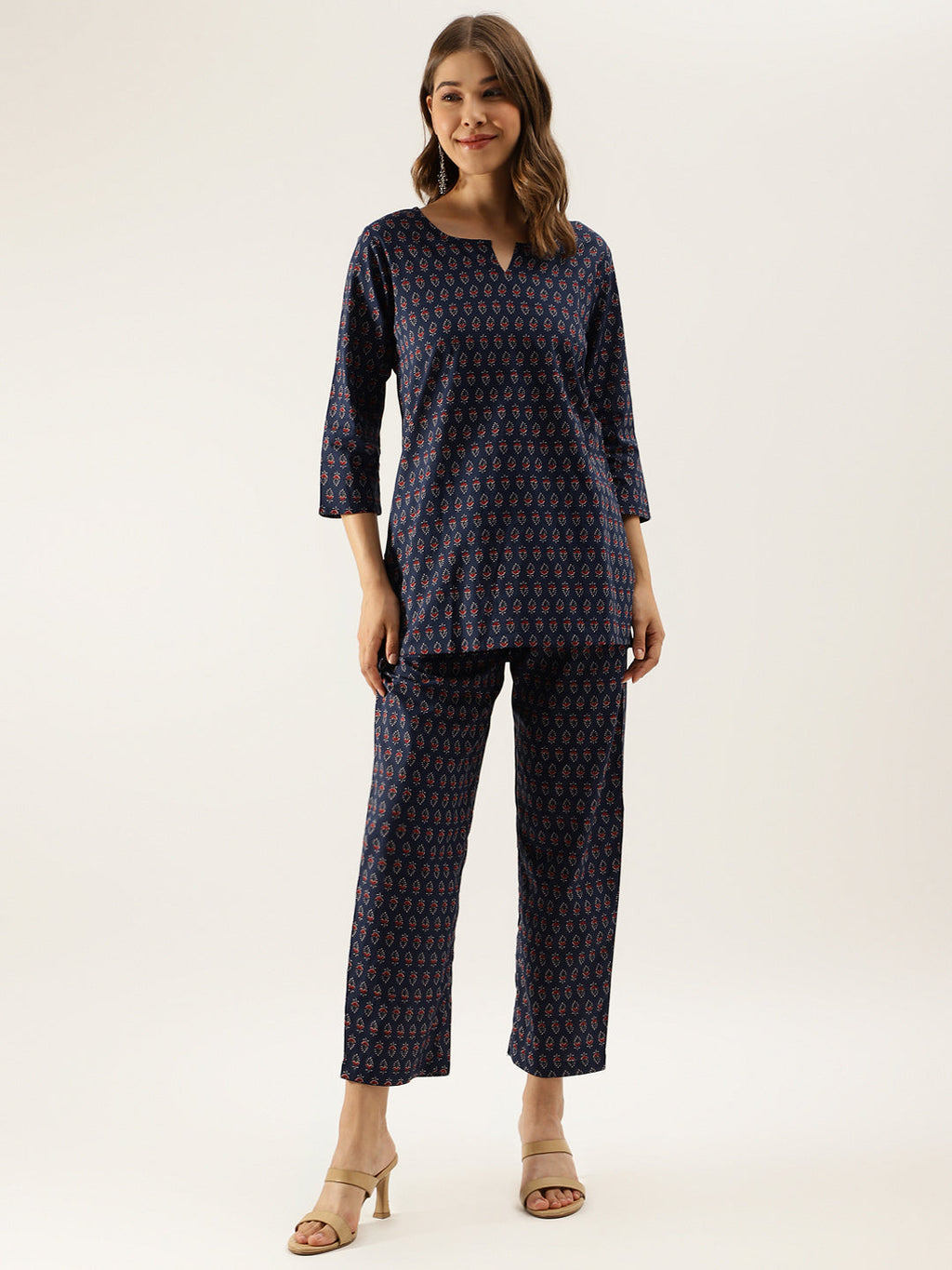 Noe Velarro Blue Printed Loungewear /Nightwear