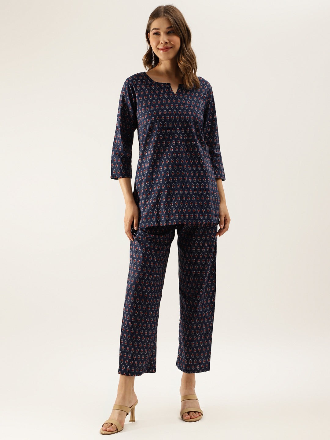 Noe Velarro Blue Printed Loungewear /Nightwear