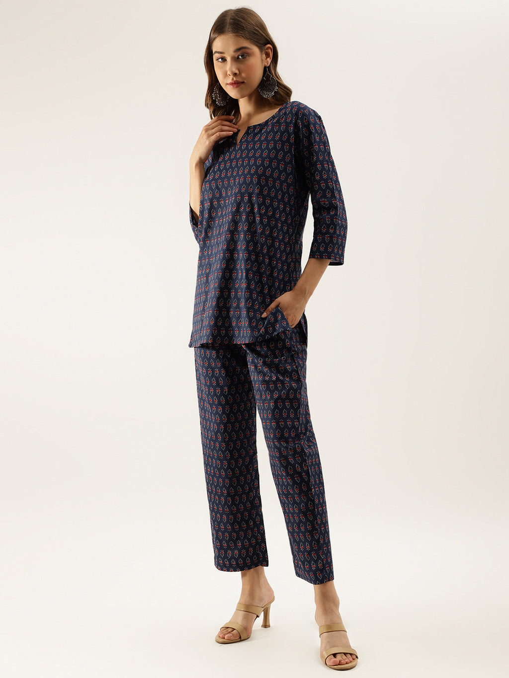 Noe Velarro Blue Printed Loungewear /Nightwear