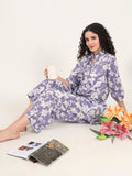 Noe Velarro Blue Cotton Night Suit with a Collared Shirt