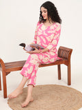 Noe Velarro Pink Round Neck Cotton Night Suits