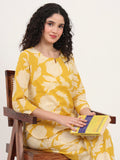 Noe Velarro Yellow Round Neck Cotton Night Suit