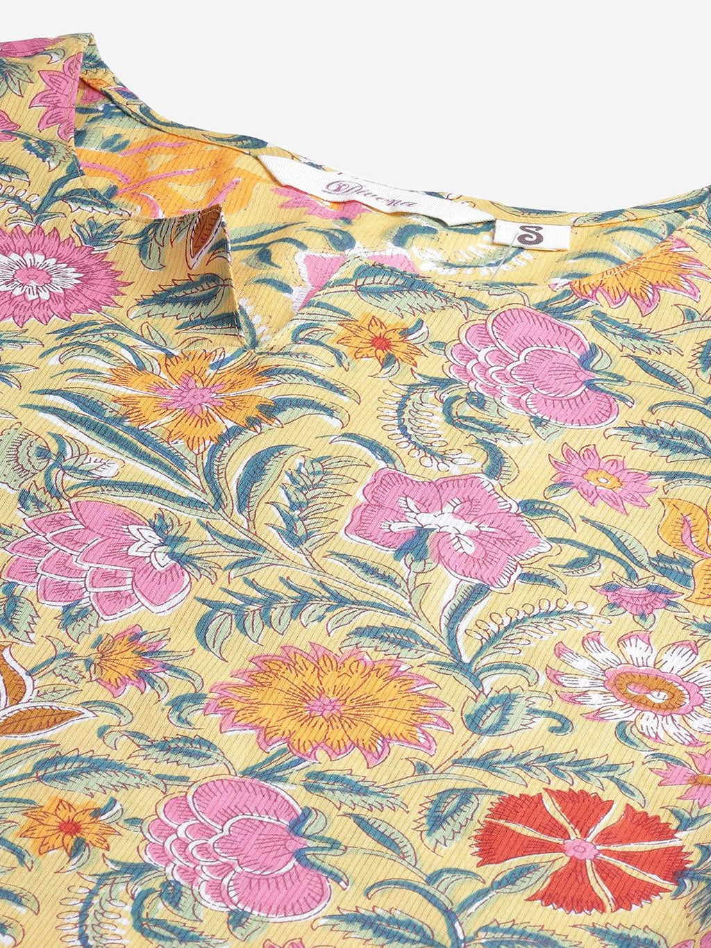 Divena Yellow Printed Cotton Night Wear - divena world