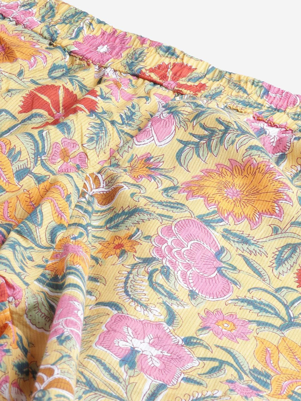 Divena Yellow Printed Cotton Night Wear - divena world
