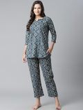 Divena Indigo Cotton Nightwear/Loungewear - divena world