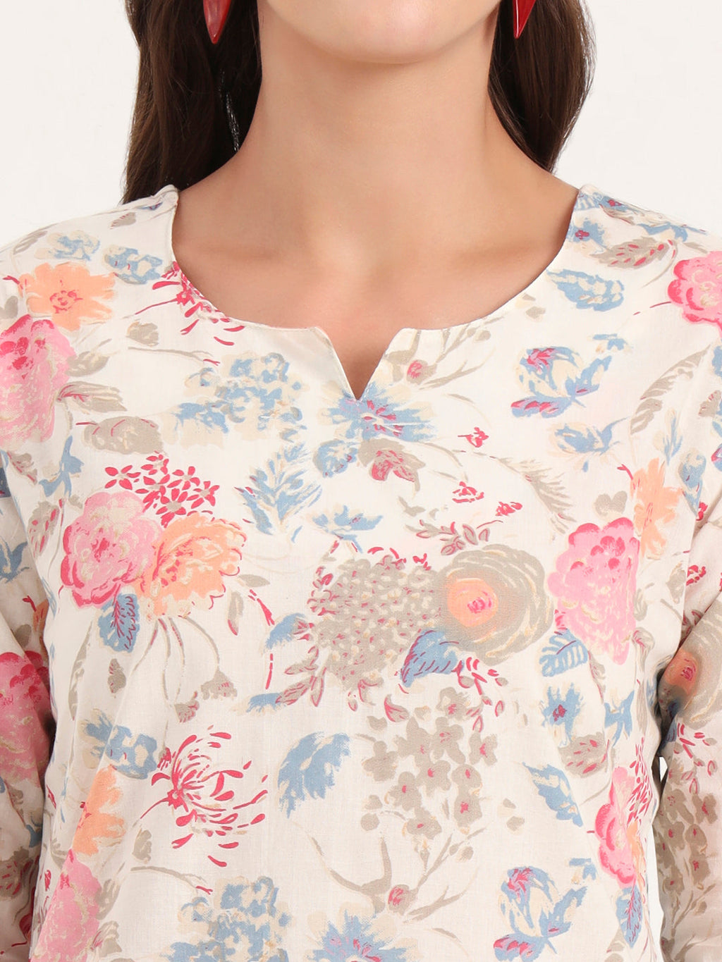 Noe Velarro White Printed Cotton Night Suit Sets
