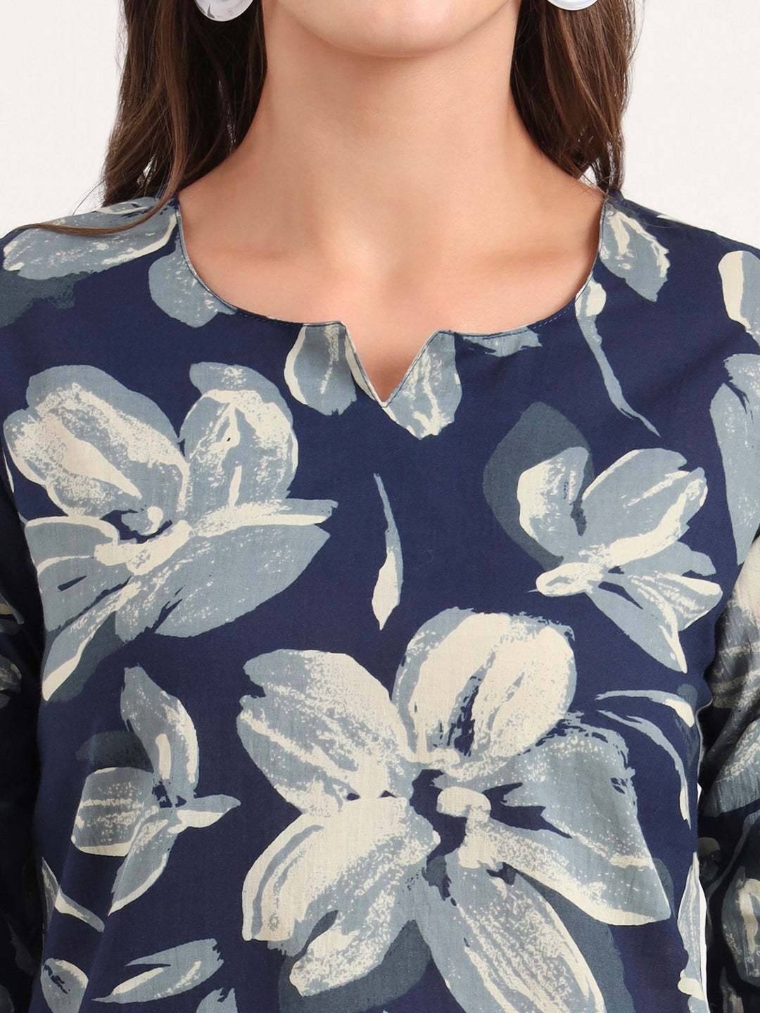 Noe Velarro Blue Printed Cotton Night Suit Sets