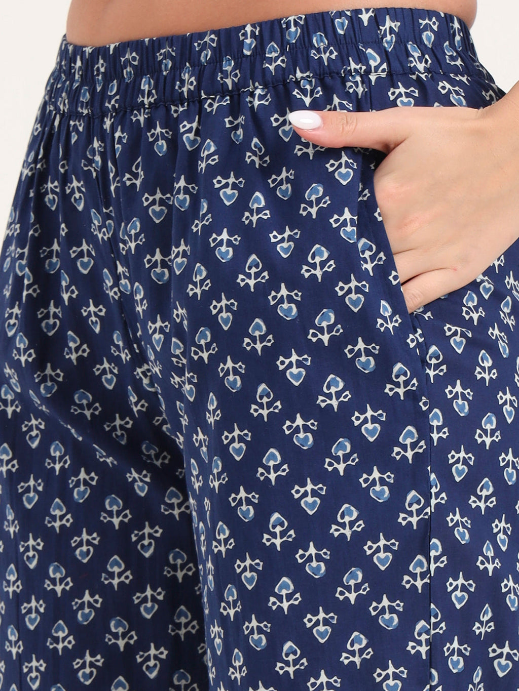 Noe Velarro Blue Cotton Printed Night Suits