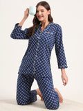 Noe Velarro Blue Cotton Printed Night Suits