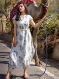 Divena Indigo Hand Block Dhoti Style Cotton Jumpsuit - divenaworld.com