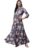Divena Grey Anarkali Kurta - divena world