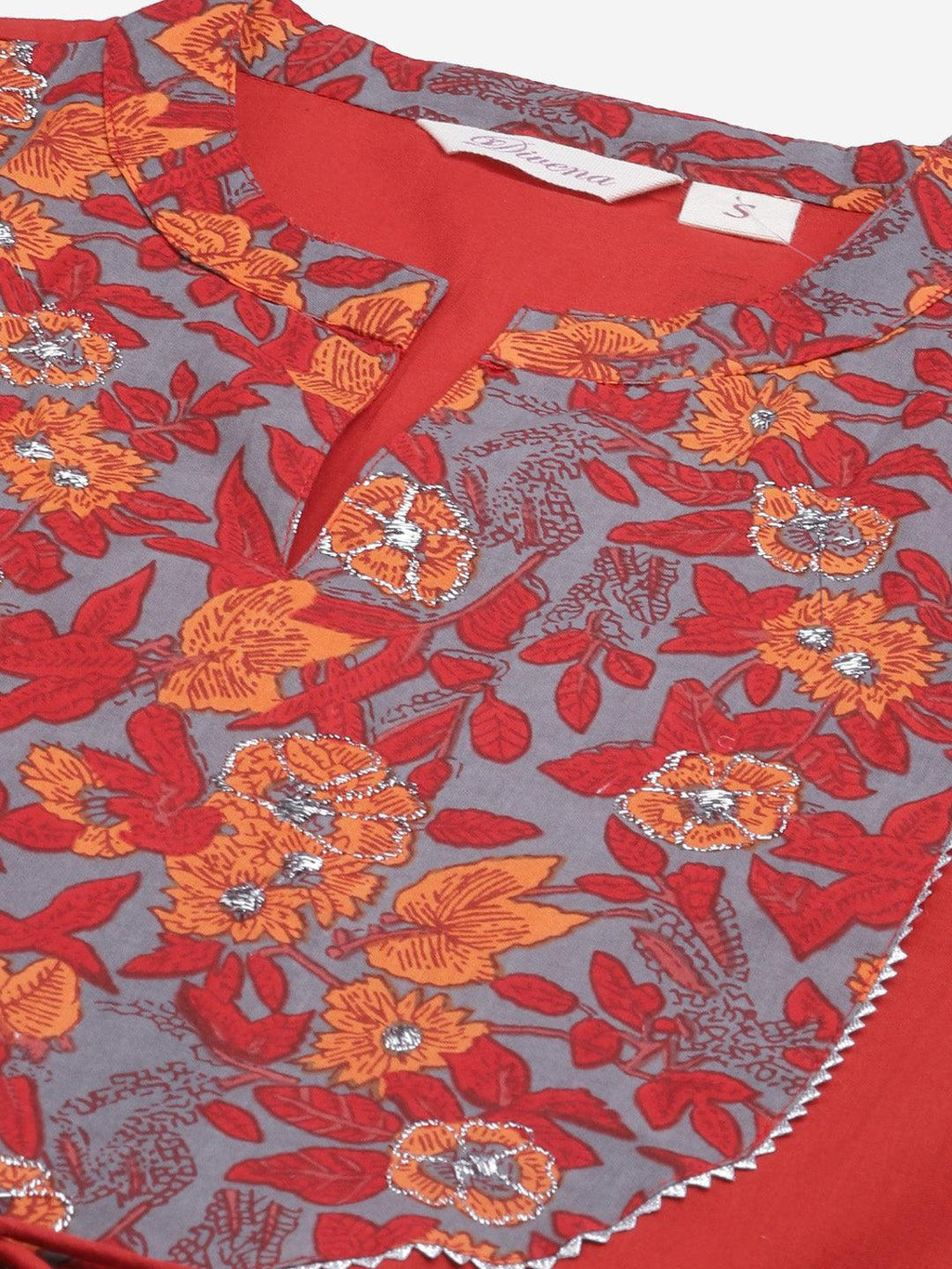 Divena Brick Red Anarkali kurta - divena world